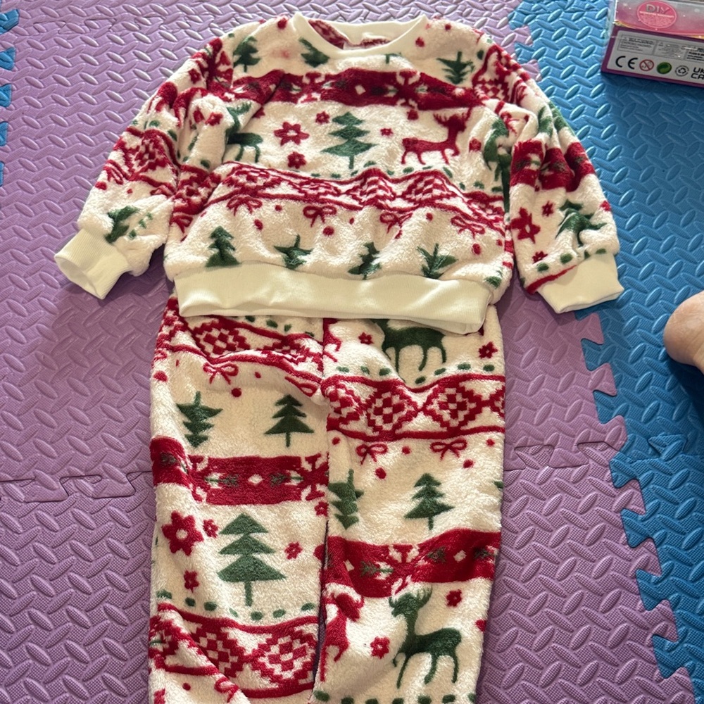 Festive Red and Green Kids Pajamas